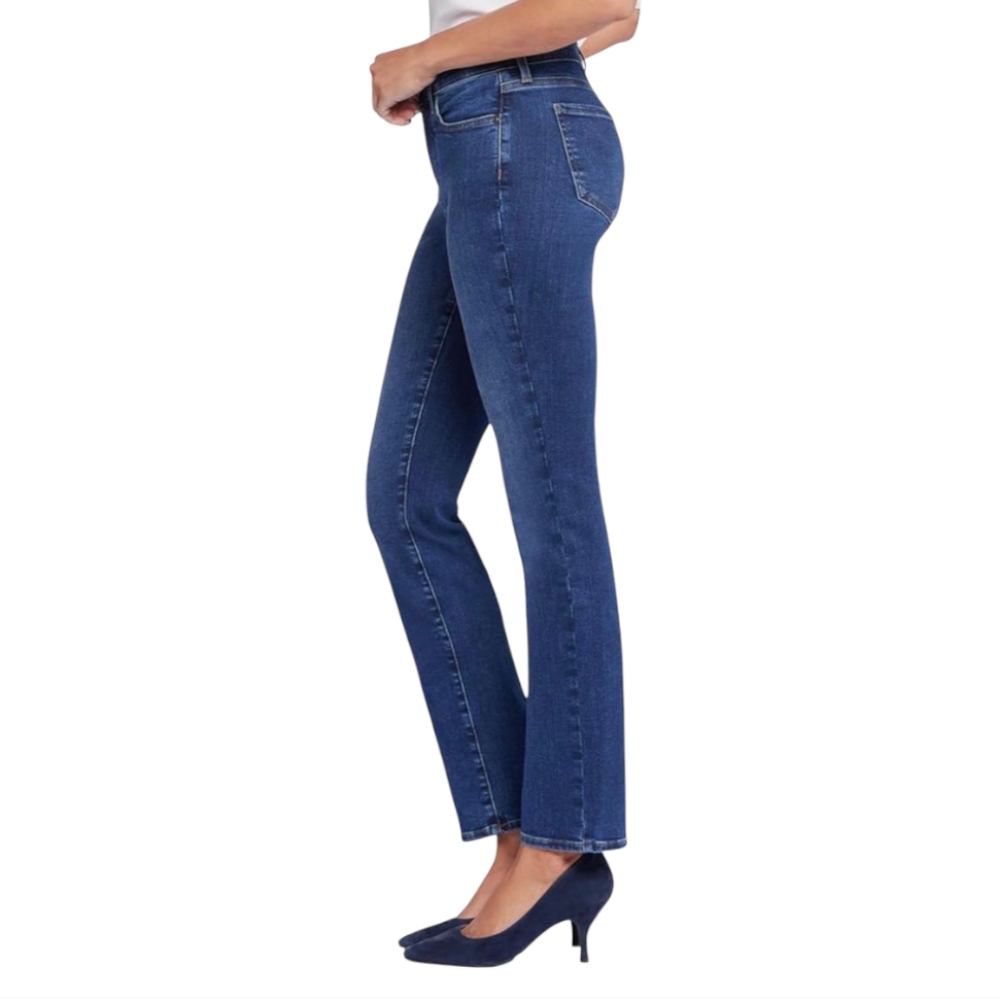 NYDJ Not Your Daughters Jeans "Sheri Slim" straight cut medium wash jeans sz 00